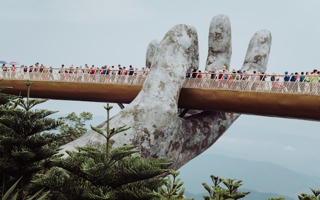 Golden Bridge on Ba Na Hills, Vietnam, Da Nang